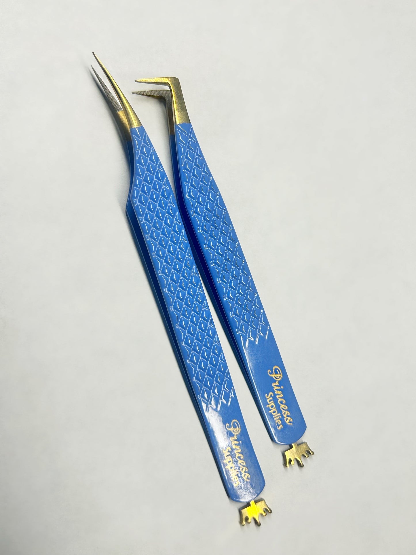 Blue Fiber Tweezer Set